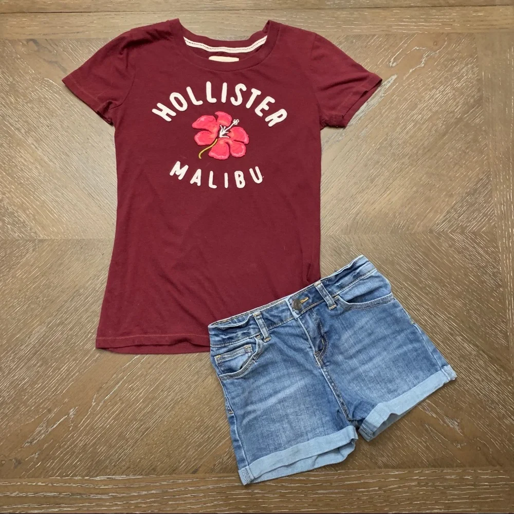 Girls denim washed shorts with a cuff Size 6X
